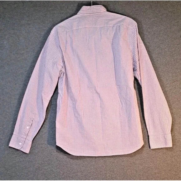 J Crew Flex Washed Mens Medium Red Blue White Micro Check Button Down Shirt M - Picture 3 of 3